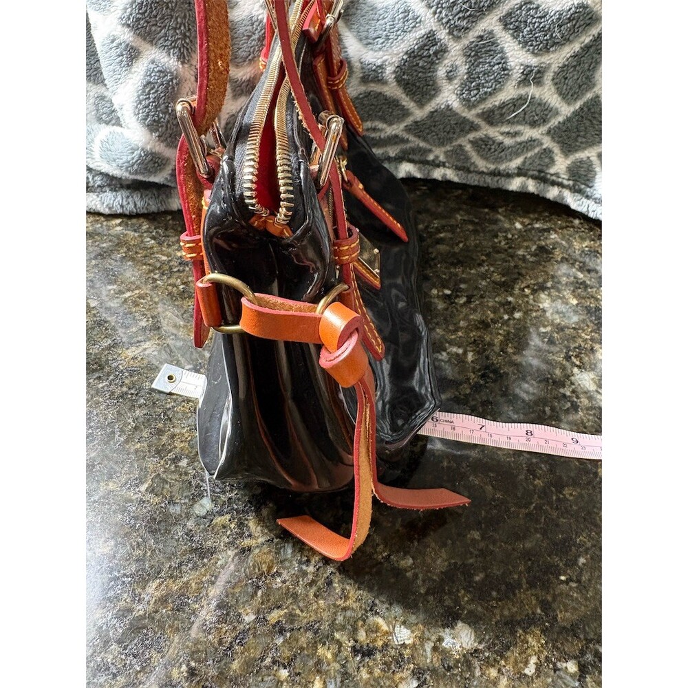 Dooney & Bourke Nina Shoulder Bag Purse Womens Small Black Red Lining - Picture 5 of 10